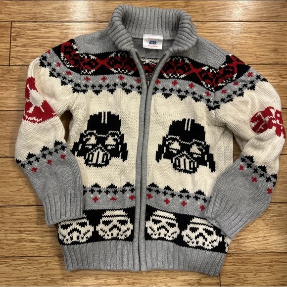 Star Wars Hanna Andersson Fanatics Darth Vader Full Zip Kids Sweater kids 6-7 - Picture 2 of 7